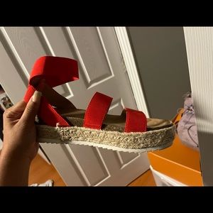 Red Strappy Sandals